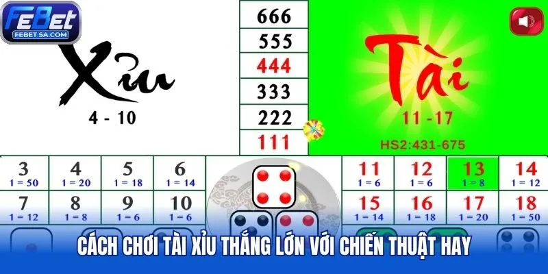 Cách chơi tài xỉu thắng lớn với chiến thuật hay