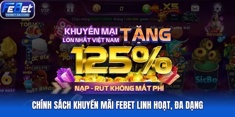 Chính sách khuyến mãi Febet linh hoạt, đa dạng